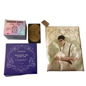 Divine Rivals Snack Plate Set Book Sleeve and Romantasy Reader Glass Mug
